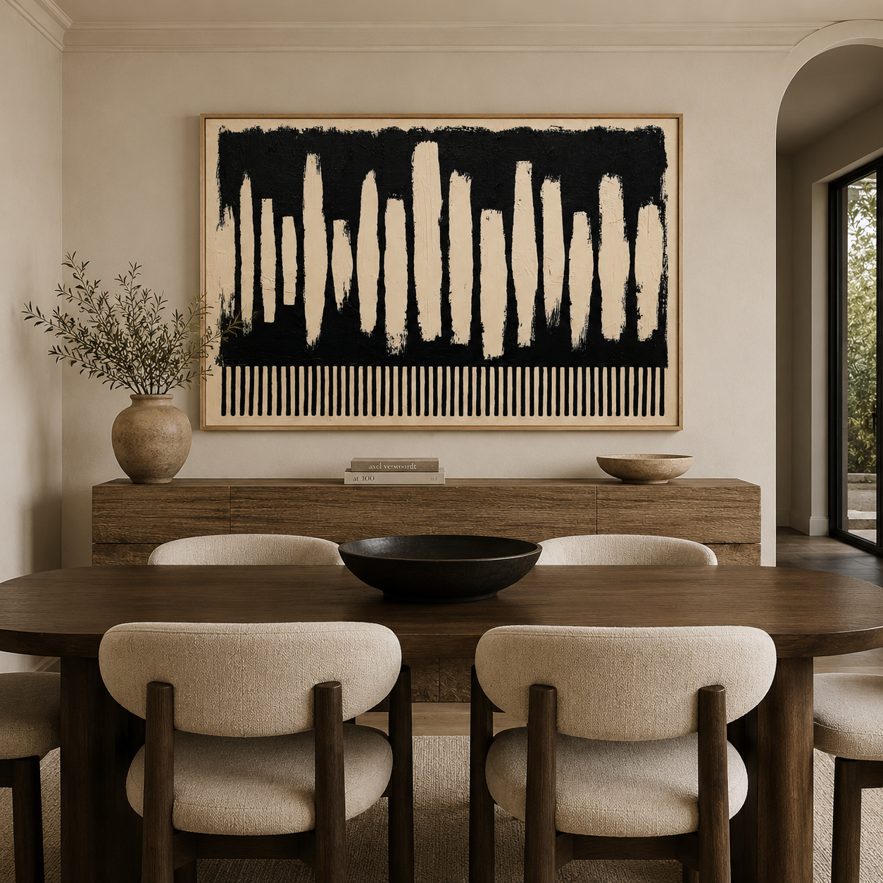 Black and White Abstract Wall Art Canvas Print — Frequency by Rossetti Art