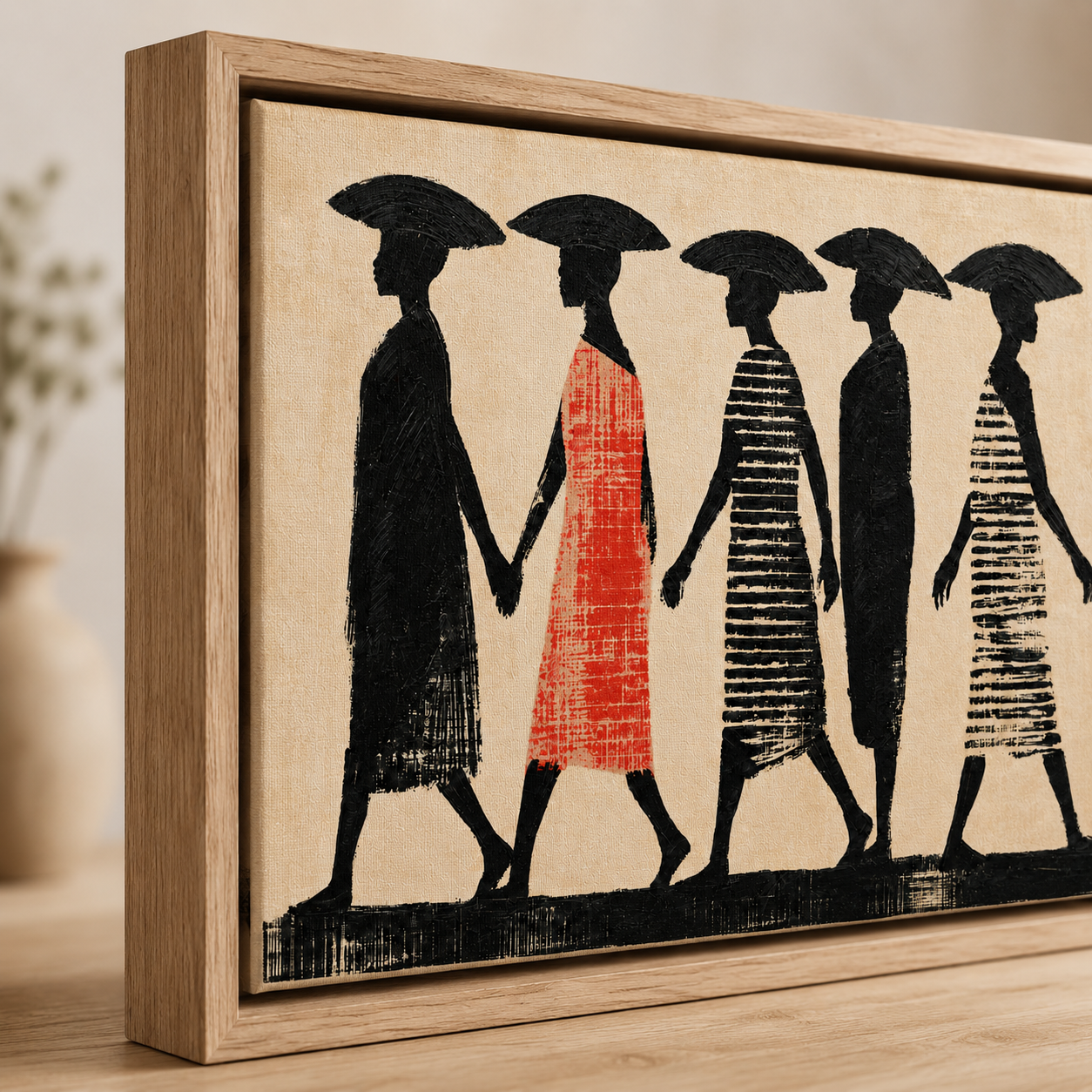 African Art Wall Decor Canvas Print — Procession by Rossetti Art