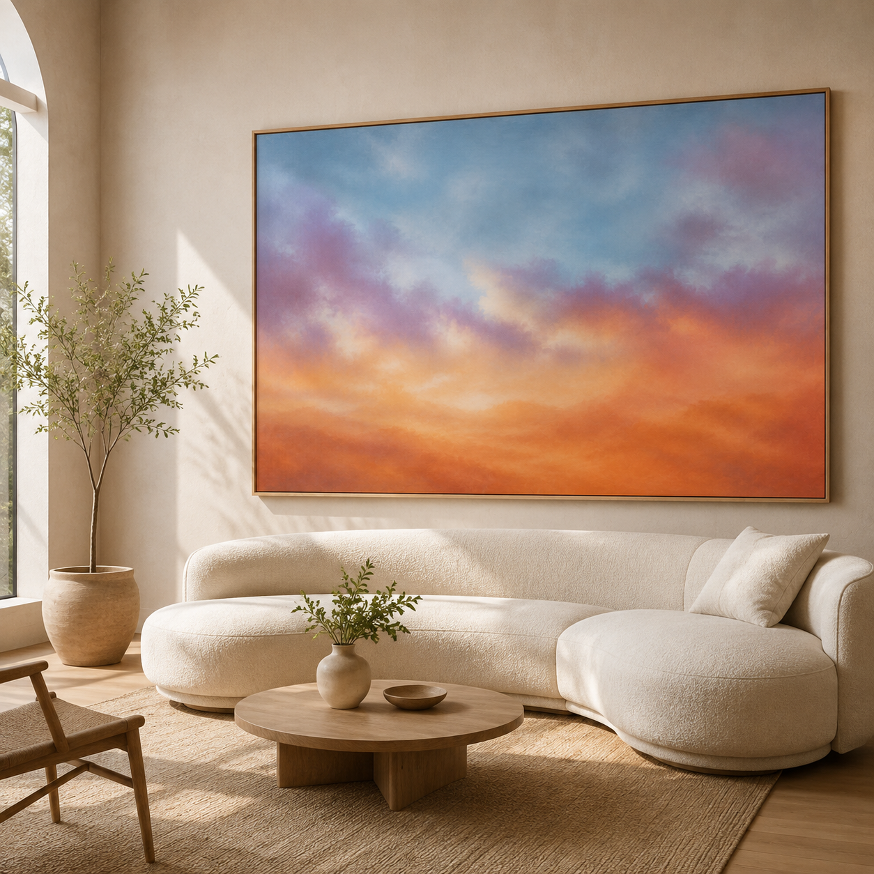 Amber Haze abstract sunset canvas print close-up by Rossetti Art