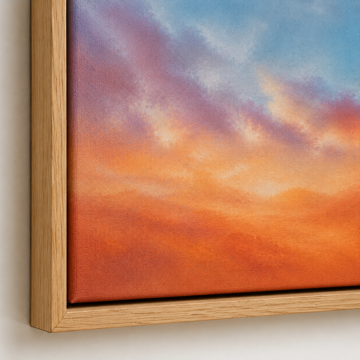 Amber Haze sunset canvas print – textured abstract sky by Rossetti Art