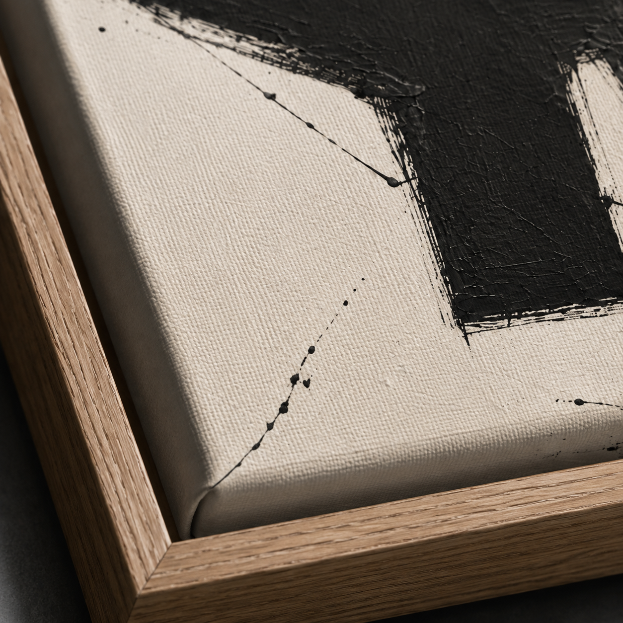 Abstract black and white canvas art frame and texture detail – You by Rossetti Art