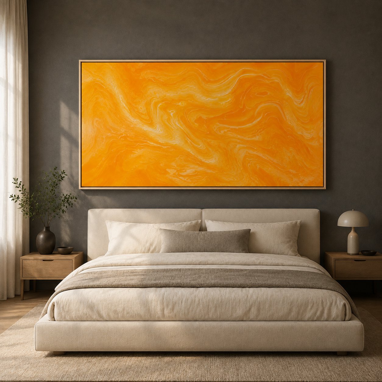 Yellow abstract wall art canvas print – Golden Tide by Rossetti Art