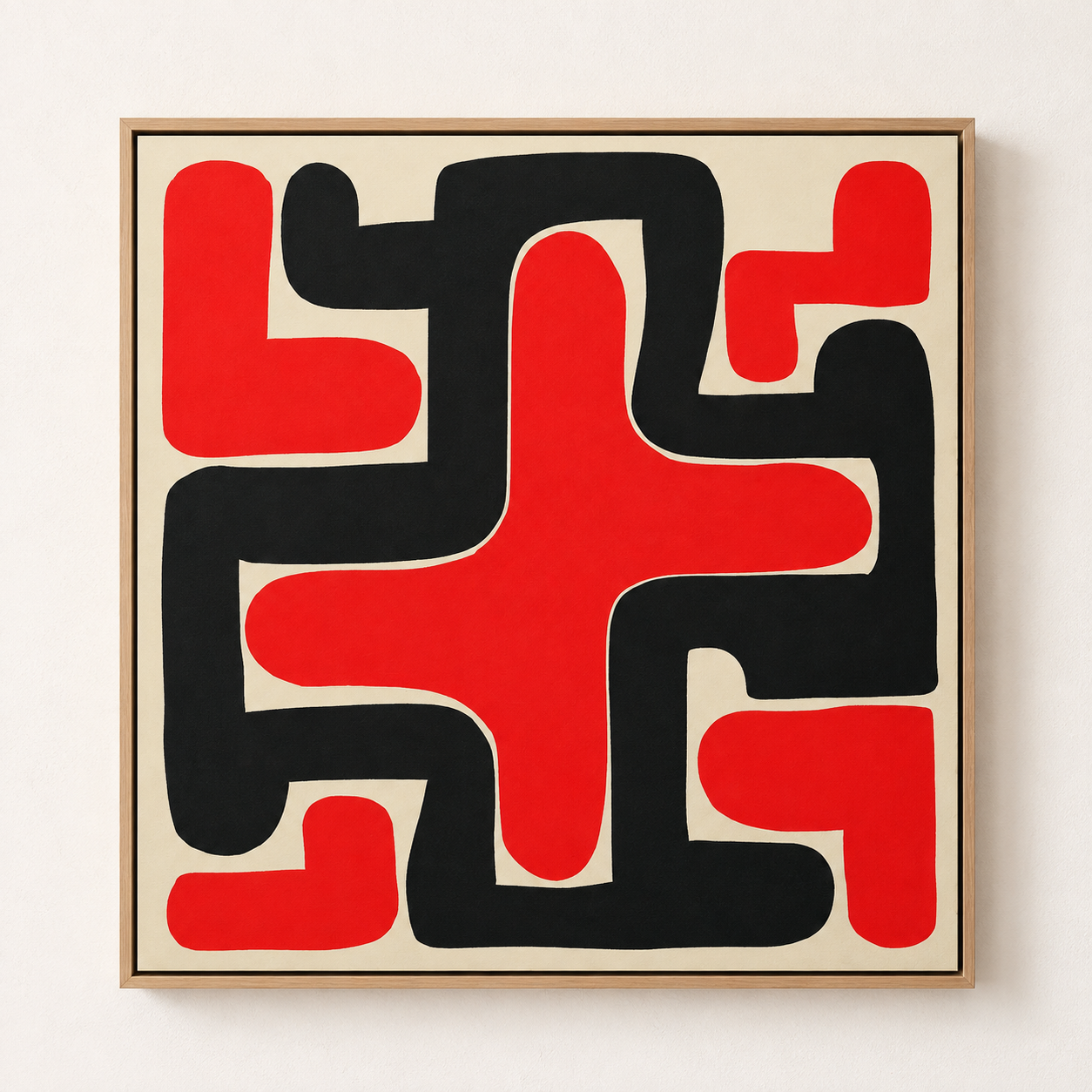 Red Black Wall Art – Crossfire Weave by Rossetti Art