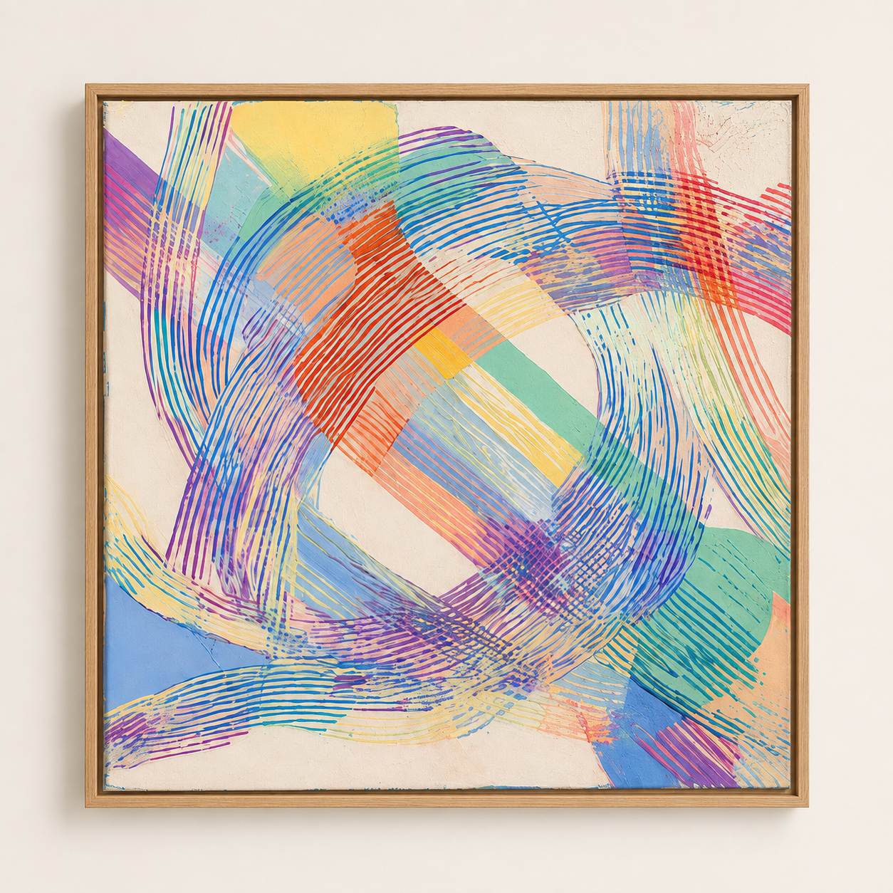 Rainbow abstract art canvas print — Prism Loop by Rossetti Art