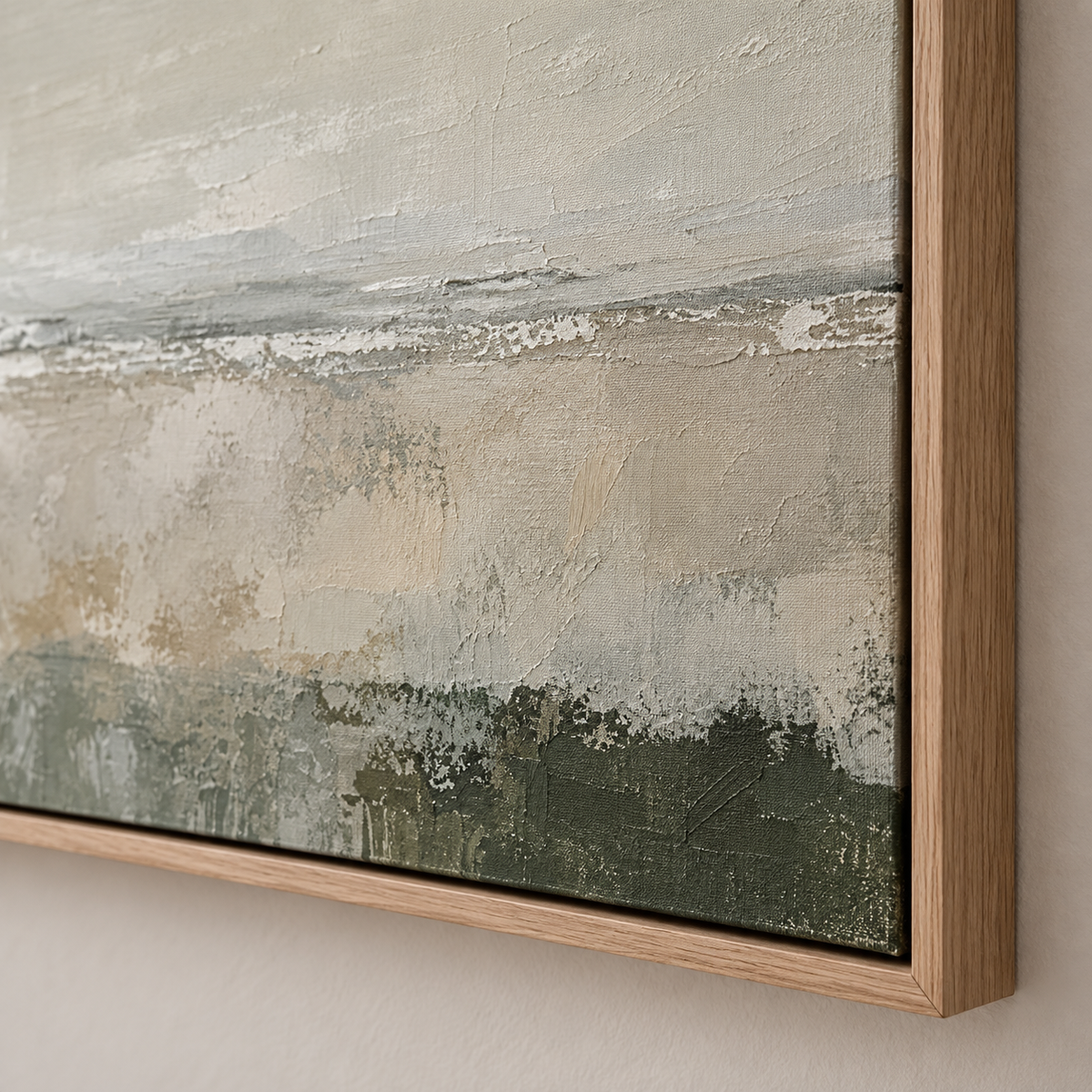 Quiet Horizon original painting framed in copper-toned frame — Rossetti Art