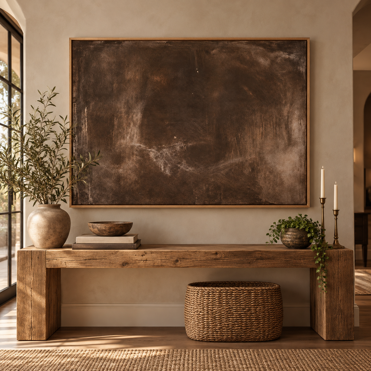 Textured Canvas Wall Art – Ashen Hollow by Rossetti Art – entryway styling