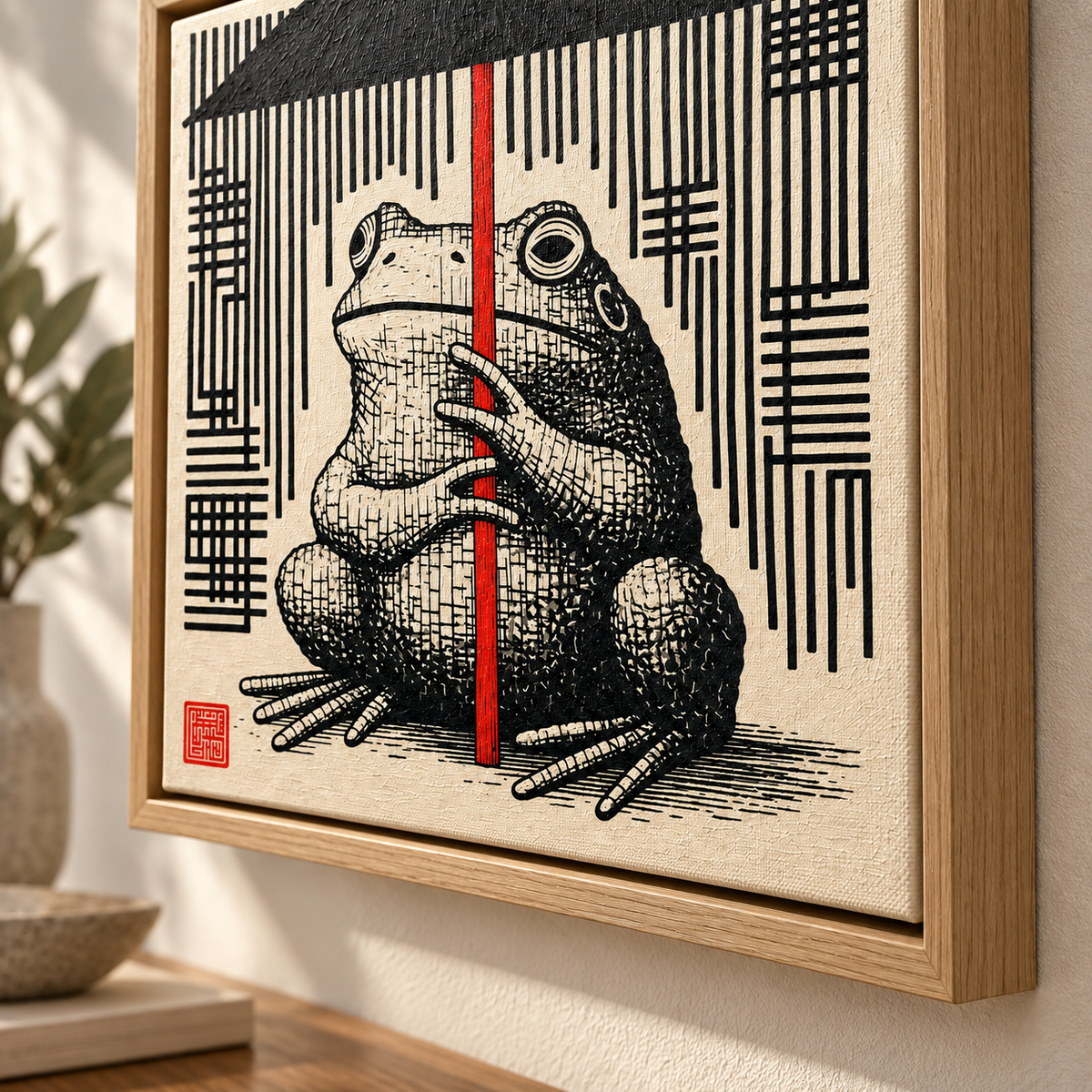 Japanese Wall Art – Rainmaker by Rossetti Art – texture detail