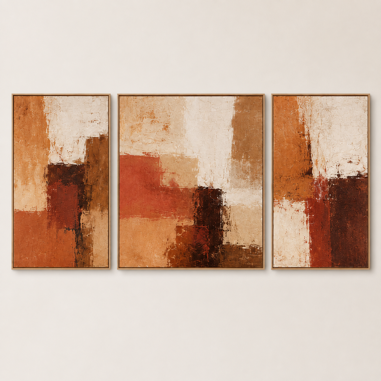 Rust wall art – Amber Divide 3-piece canvas set by Rossetti Art