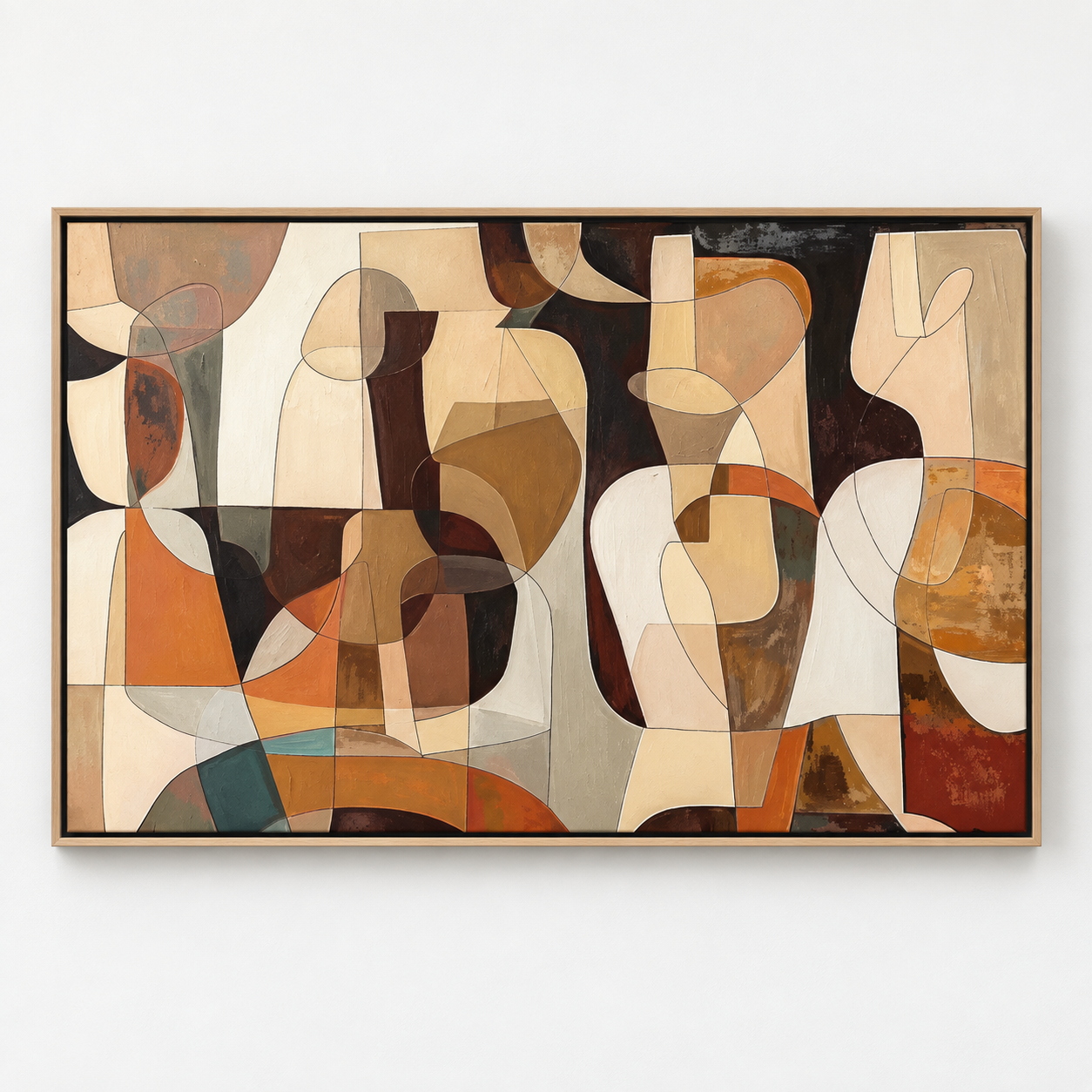 Abstract Figures Painting – Terracotta Assembly by Rossetti Art