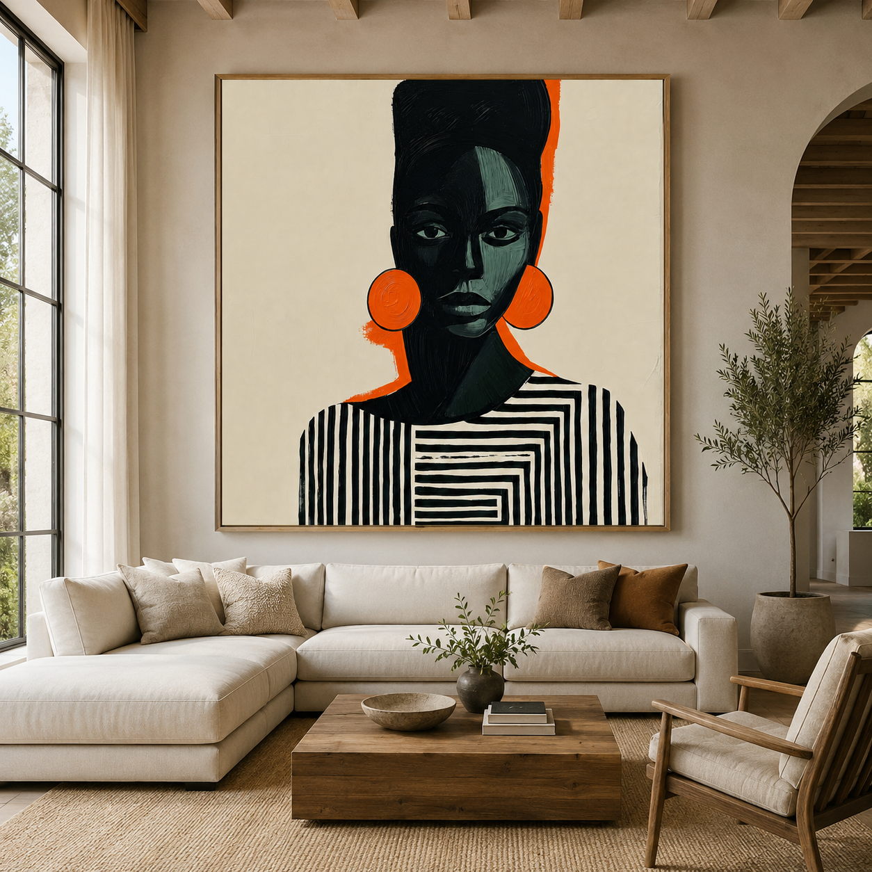 Framed Wall Art Portrait for Bedroom — Tangerine Halo by Rossetti Art