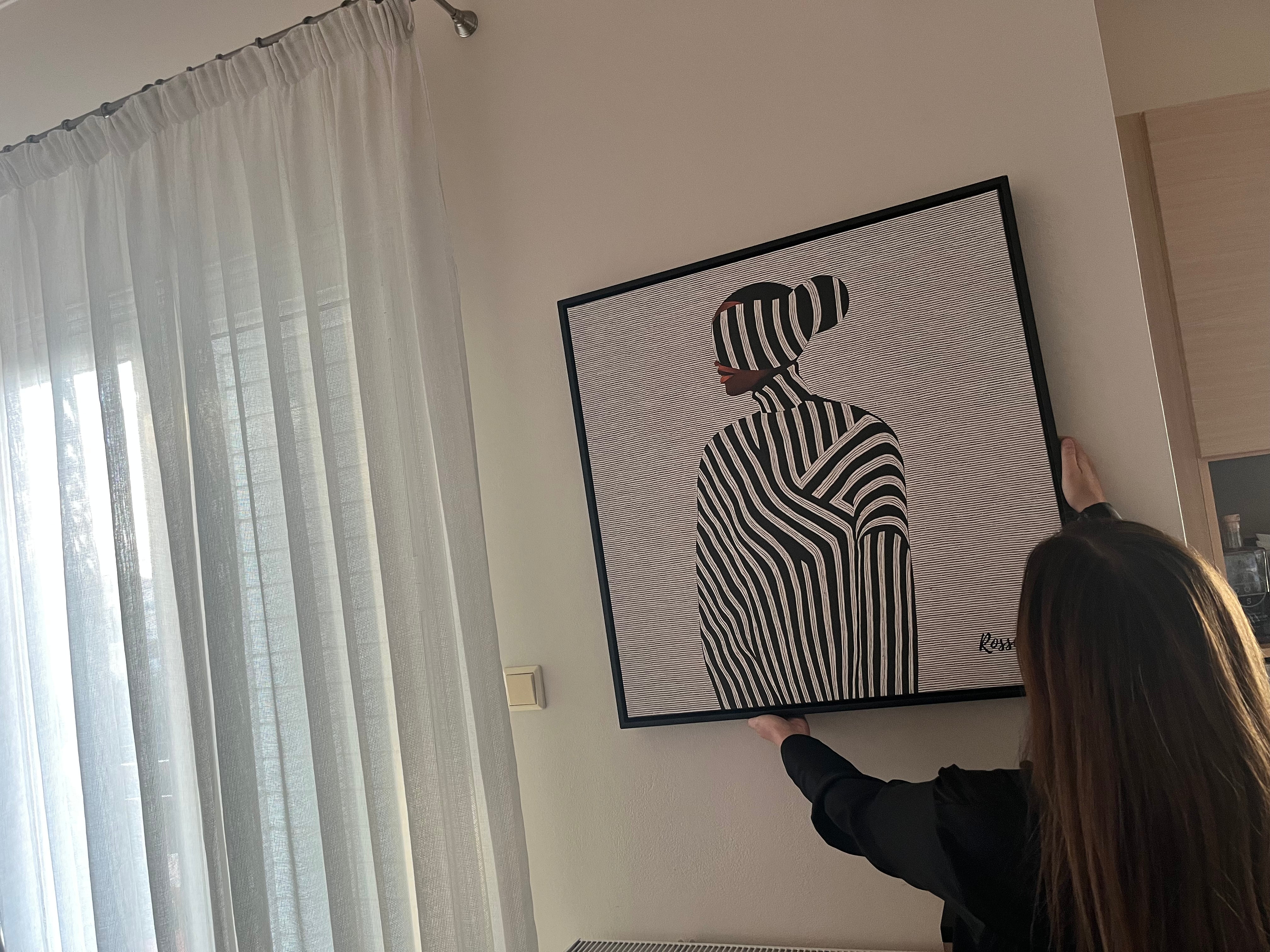 Black and white abstract portrait