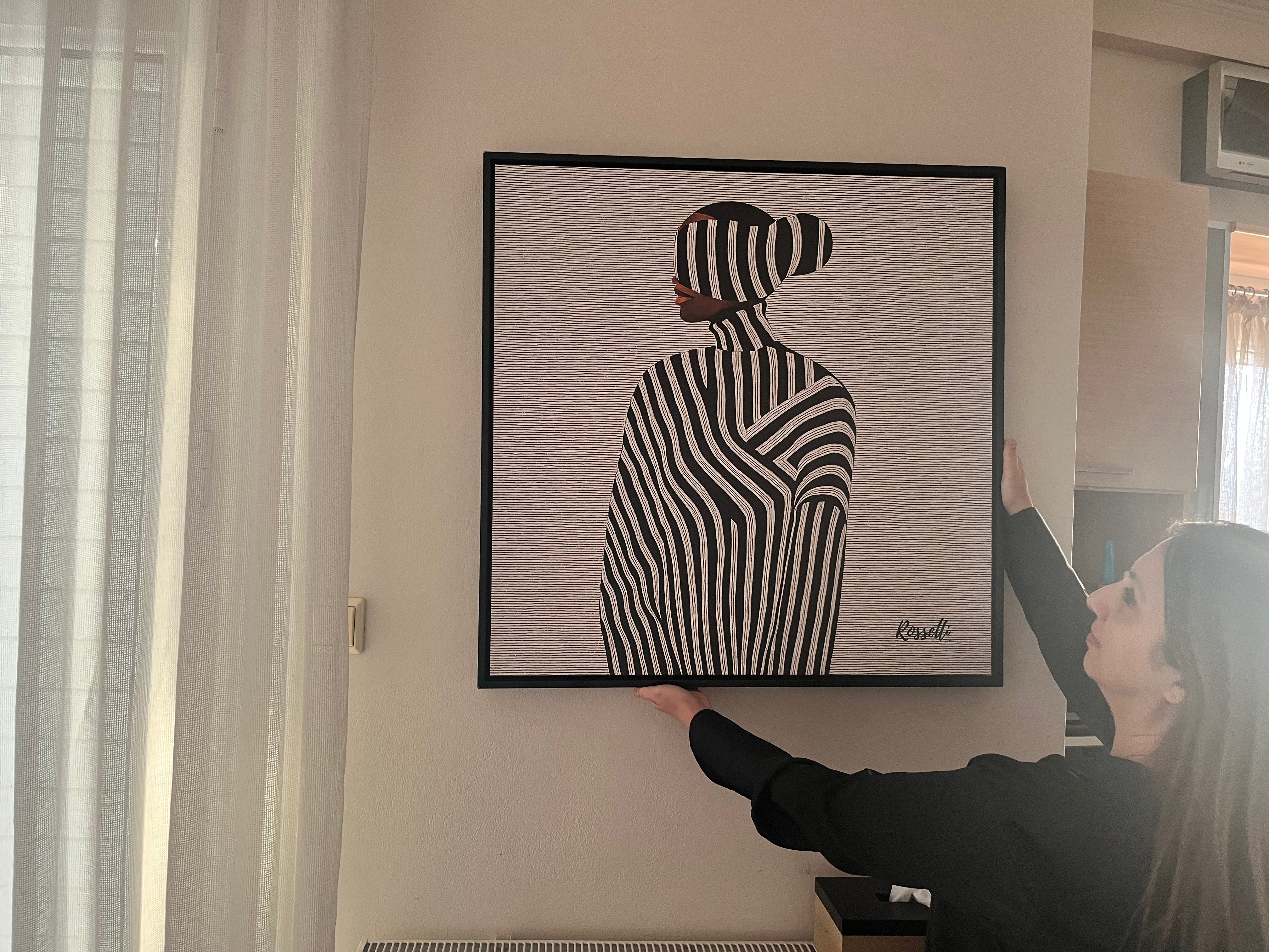 Black and white abstract portrait