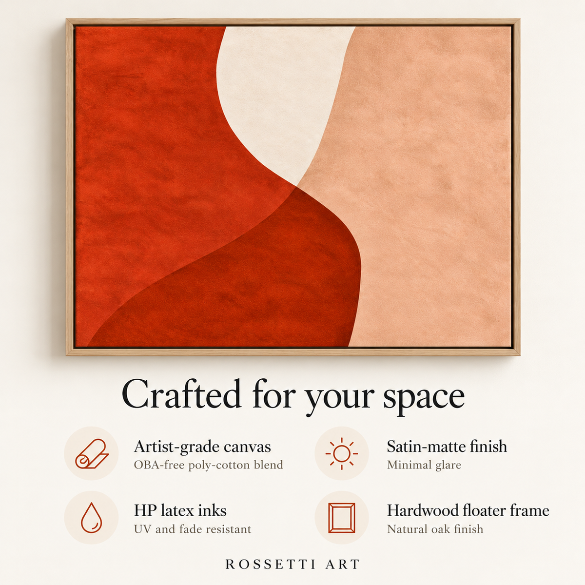 Terracotta Abstract Wall Art Canvas Print — Clay Tide