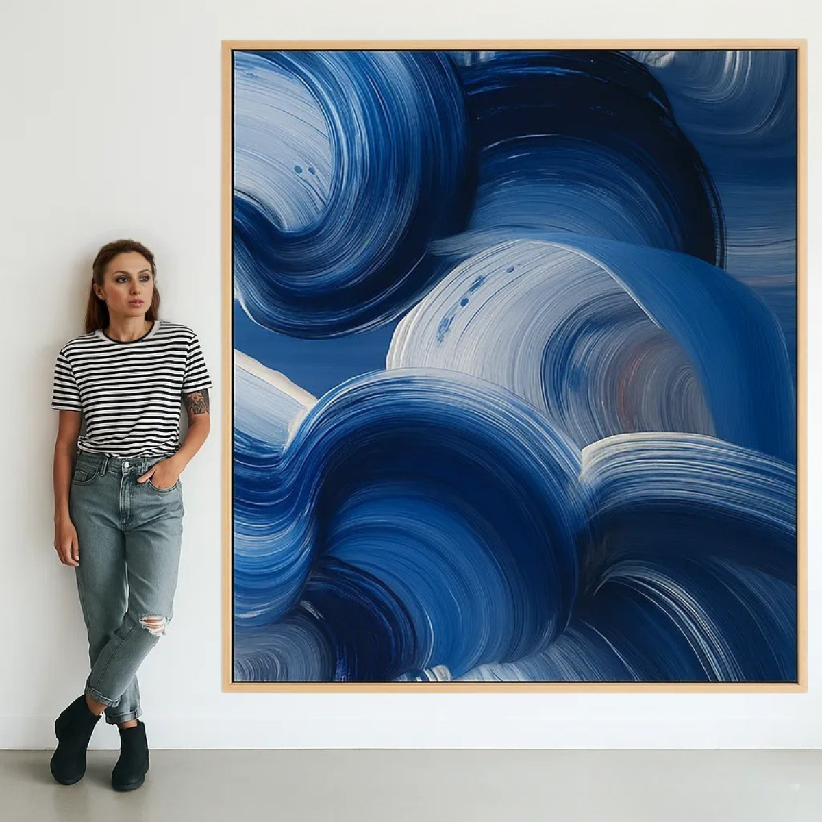 blue abstract canvas wall art