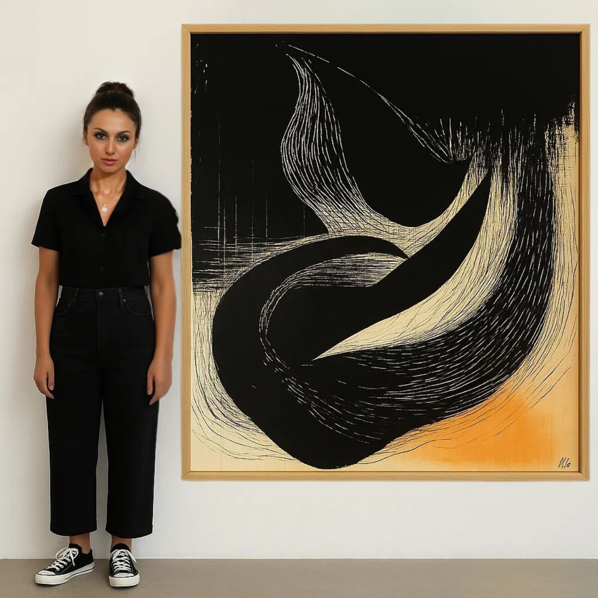 Canvas Print : Eclipse Drift | Bold Abstract Art in Floater Frame