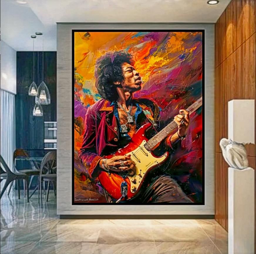 Original Painting : Jimi Hendrix Paintings Canvas Pop Art  - Handmade Painting - Chiara Rossetti