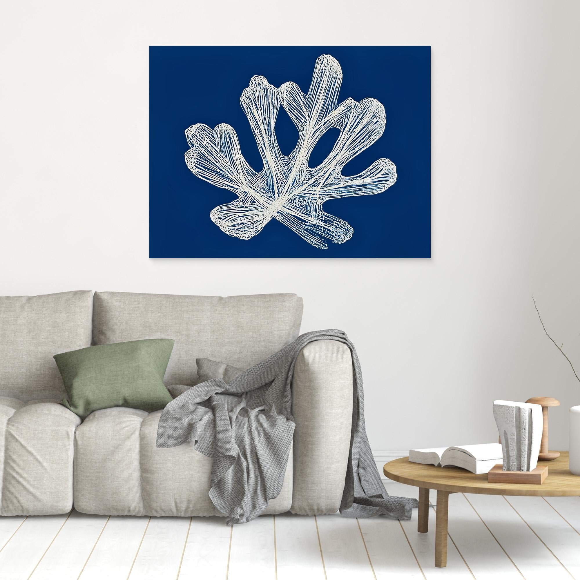 Canvas Print: Ocean Coral Elegance – Blue Nautical Prints