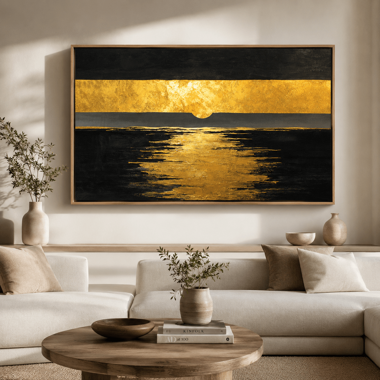 Abstract Art Landscape Painting— Molten Horizon by Rossetti Art