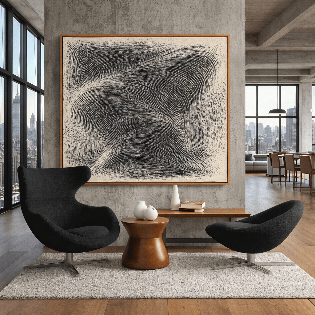 Abstract Artwork Black and White Print - Gravity of Silence | Rossetti Art