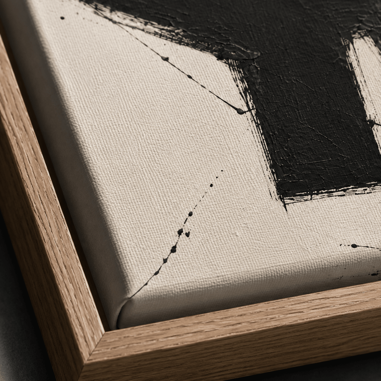 Abstract black and white canvas art frame and texture detail – You by Rossetti Art