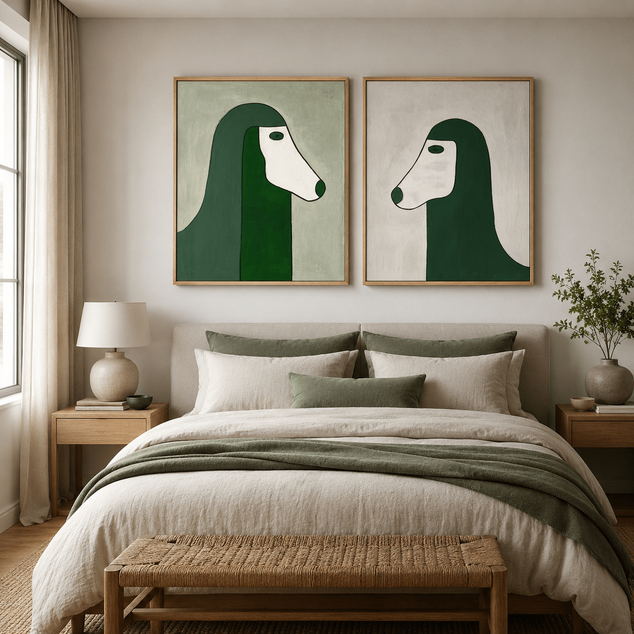 Abstract Dog Painting — Dialogue (Set of 2) | Rossetti Art
