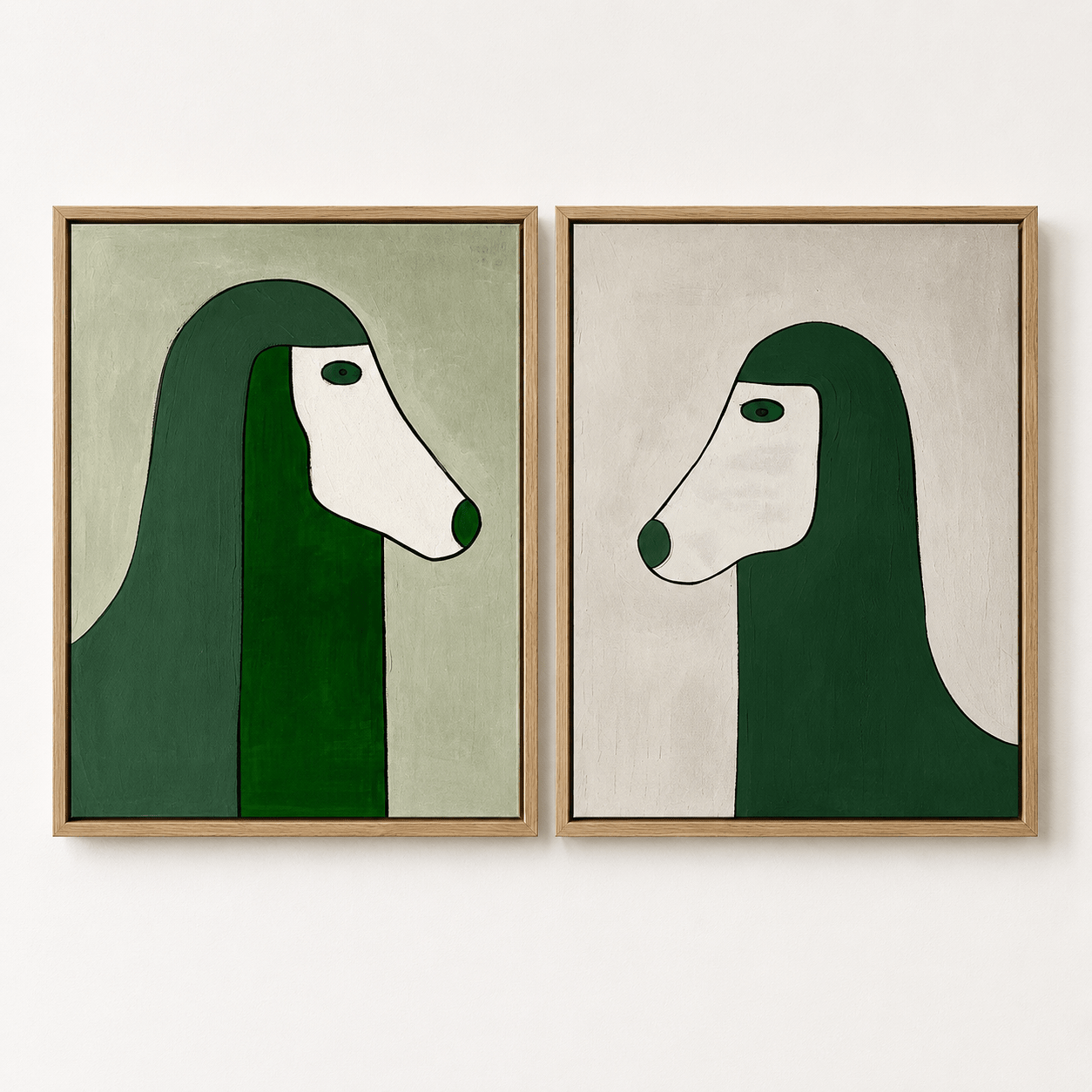 Abstract Dog Painting — Dialogue (Set of 2) | Rossetti Art