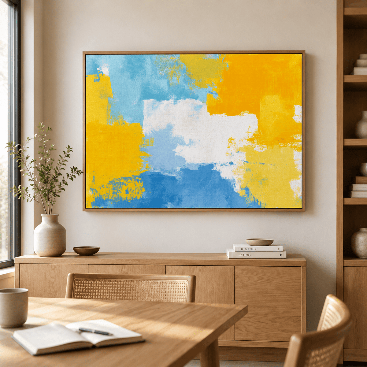 Abstract Expressionist Art Canvas Print — Sunlit Surge by Rossetti Art