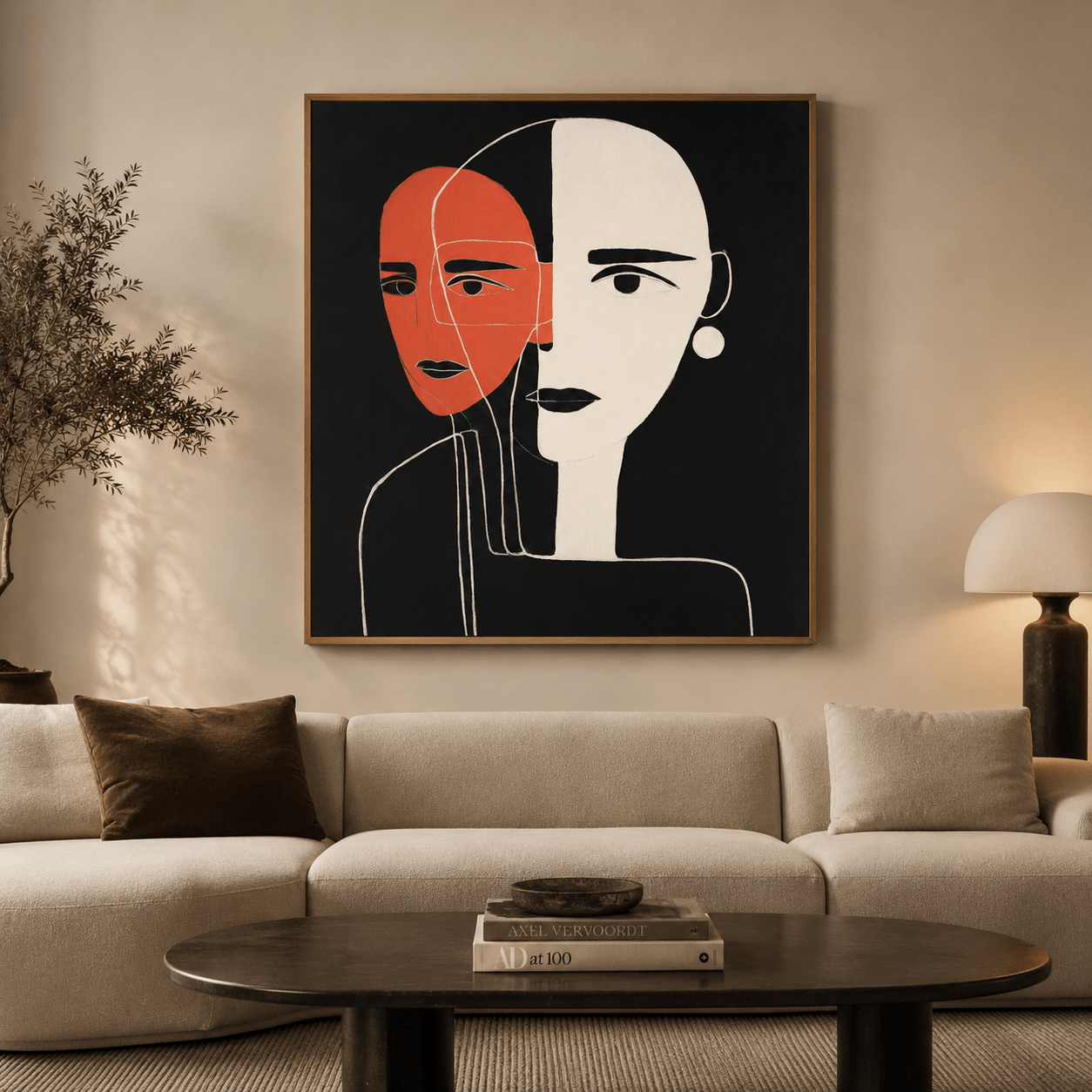 Abstract Face Art Canvas Print — Counterpart by Rossetti Art