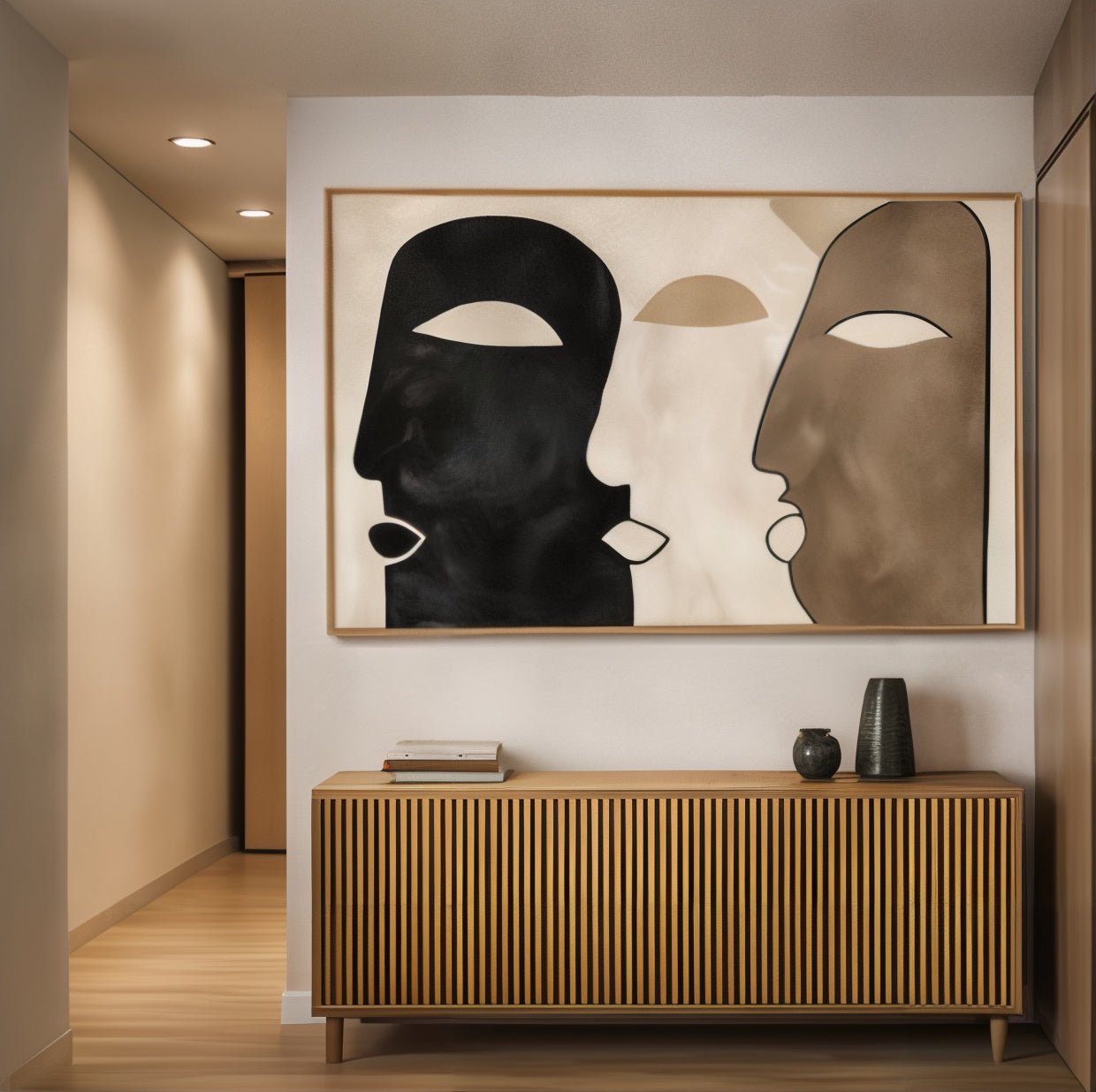 Abstract Faces Painting on Canvas