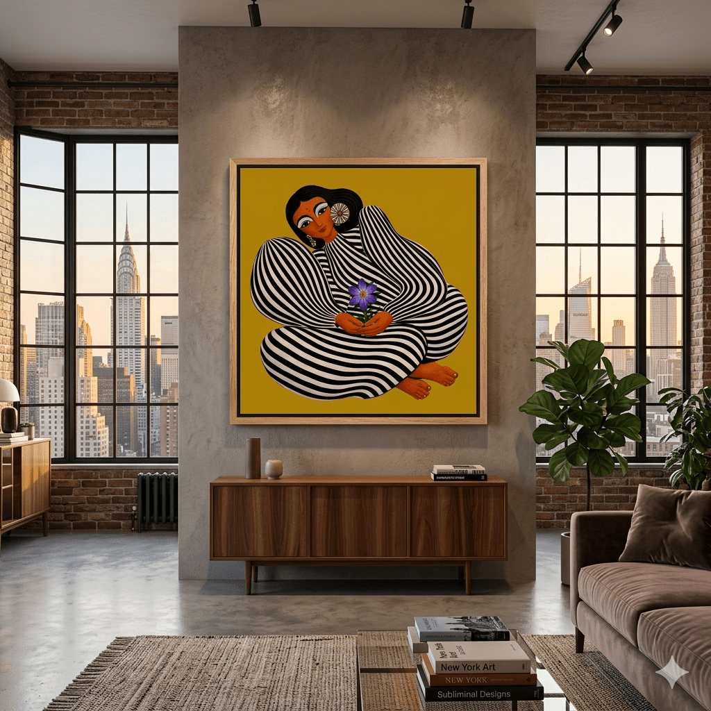 Abstract Female Portrait Wall Art