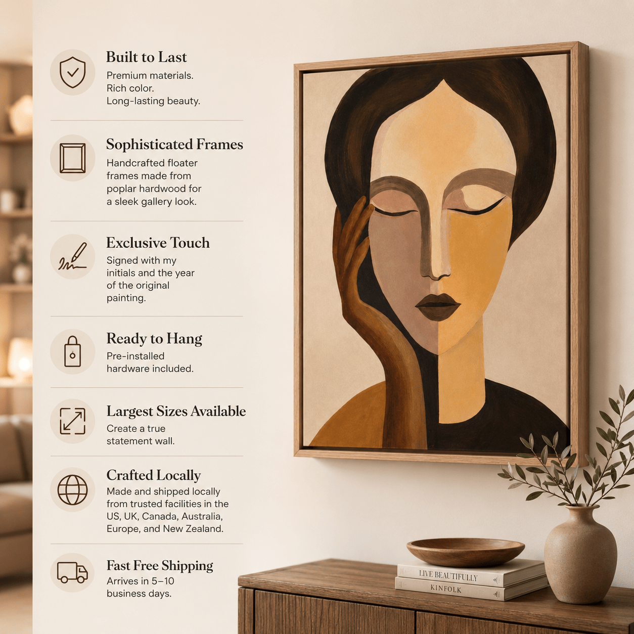 Abstract Figurative Art Canvas Print — Half Light by Rossetti Art