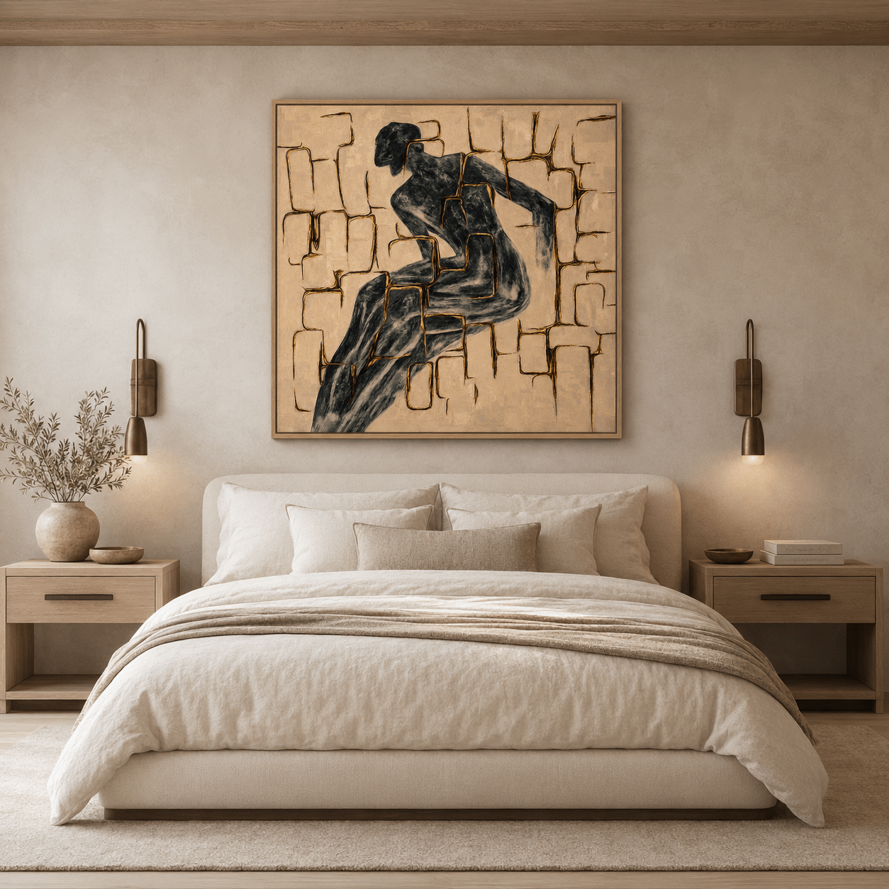 Abstract Figurative Canvas Print — Urban Contour