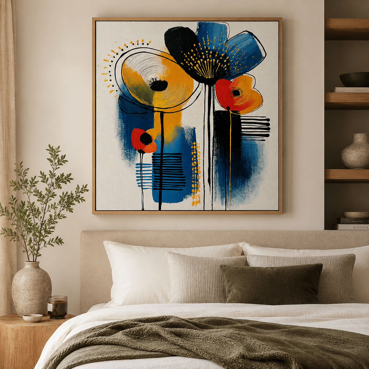 Abstract Floral Painting on Canvas — Wild Bloom | Rossetti Art
