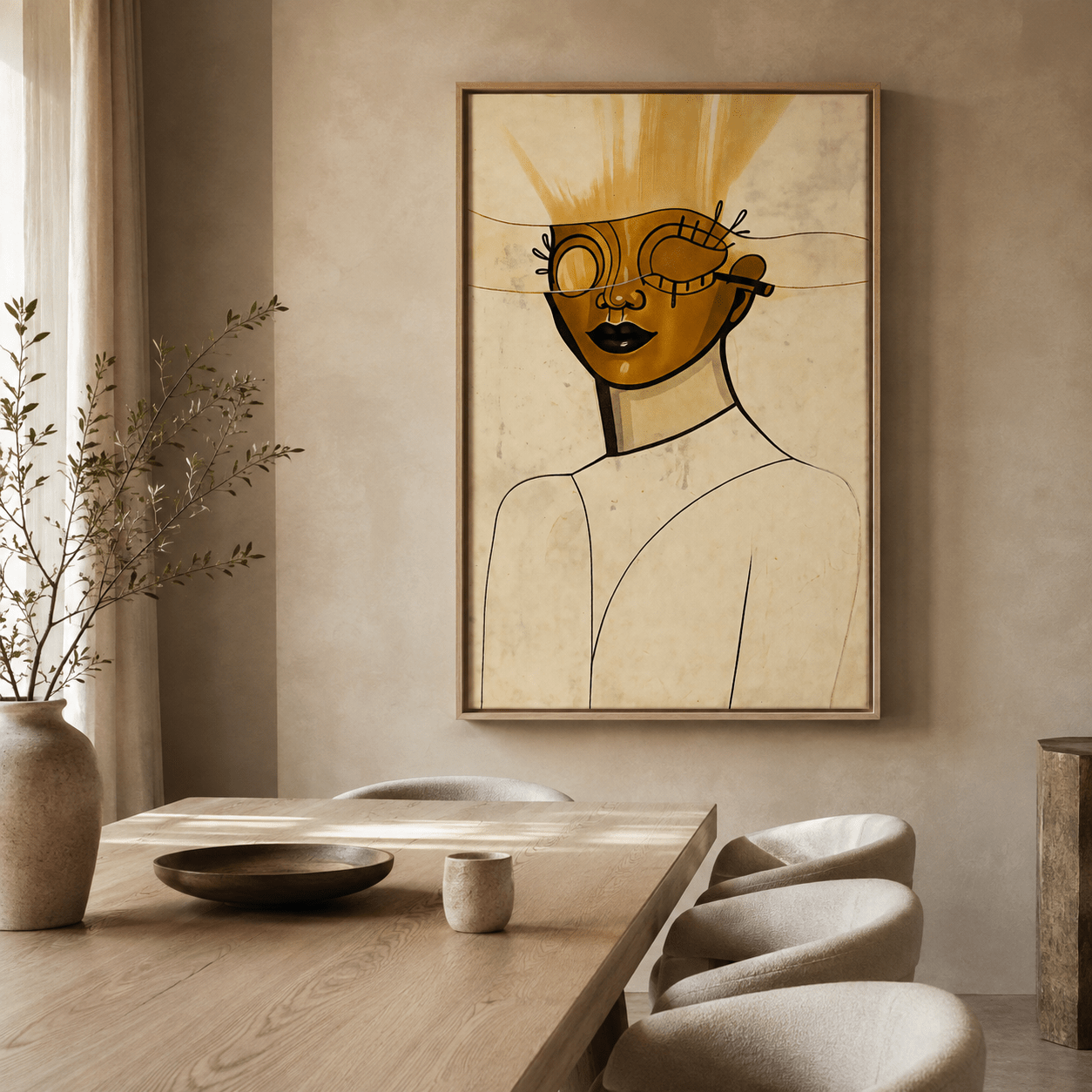 Abstract Gold Black Portrait