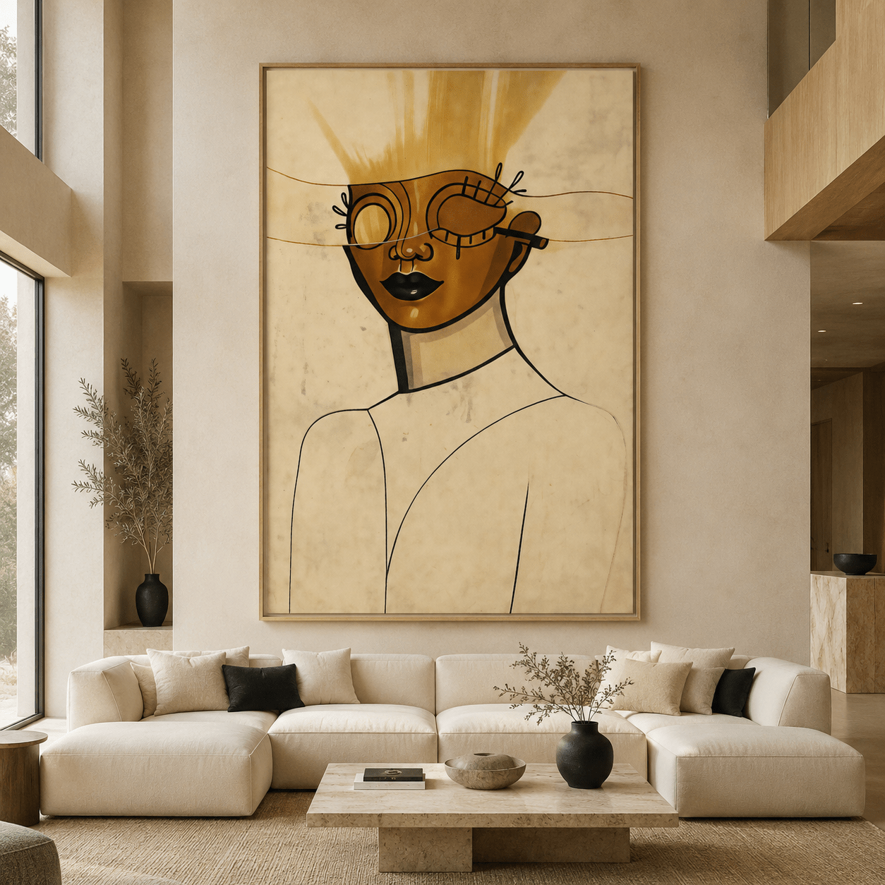 Abstract Gold Black Portrait