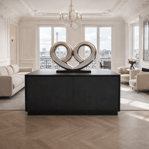 Abstract Heart Metal Sculpture | One-of-a-Kind Stainless Steel Art | Infinite Devotion