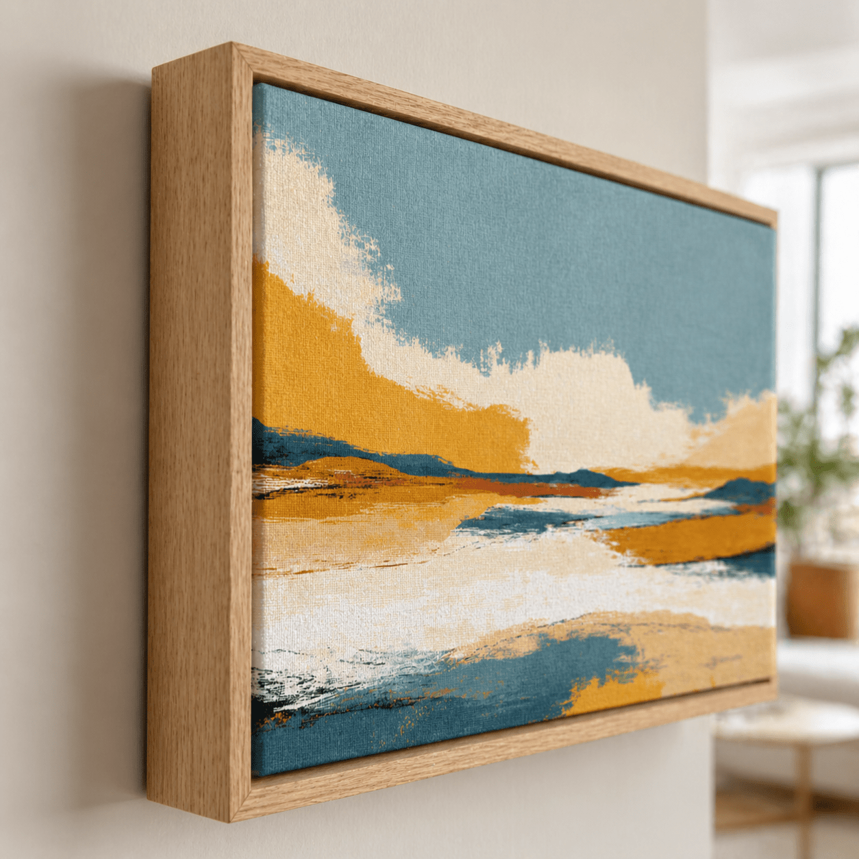 Abstract Landscape Painting — Golden Horizon by Rossetti Art