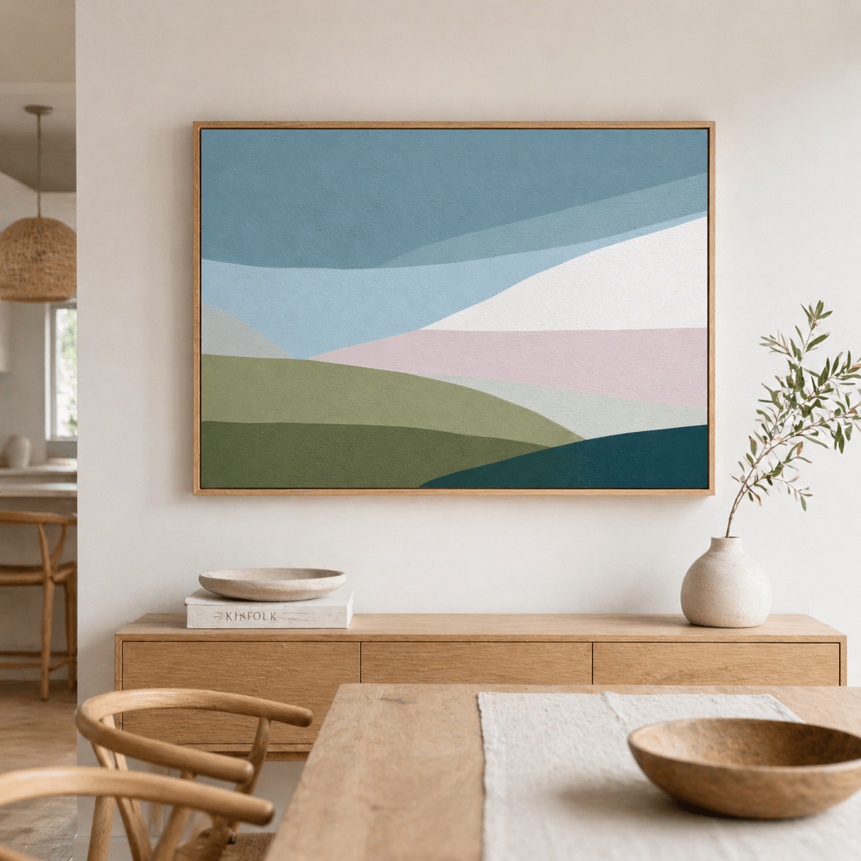 Abstract Landscape Painting on Canvas — Rolling Mist by Rossetti Art