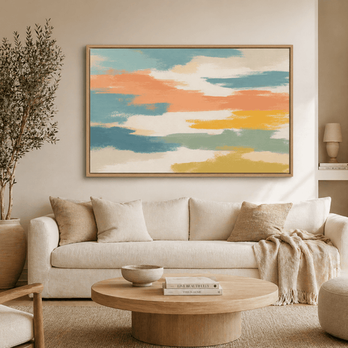 Abstract Landscape Wall Art Canvas Print — Soft Horizon by Rossetti Art