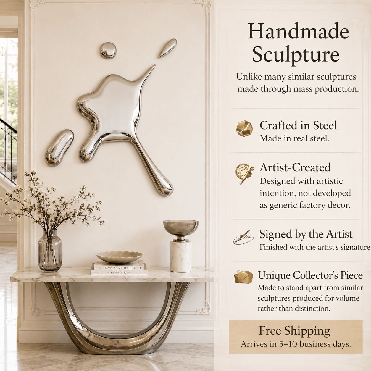 Abstract Metal Wall Art Sculpture — Libera | Rossetti Art