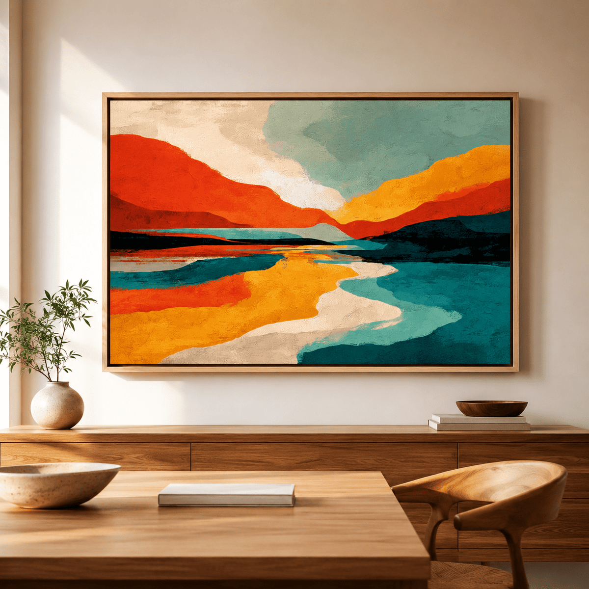 Abstract Mountain Art Canvas Print — Solstice Ridge by Rossetti Art