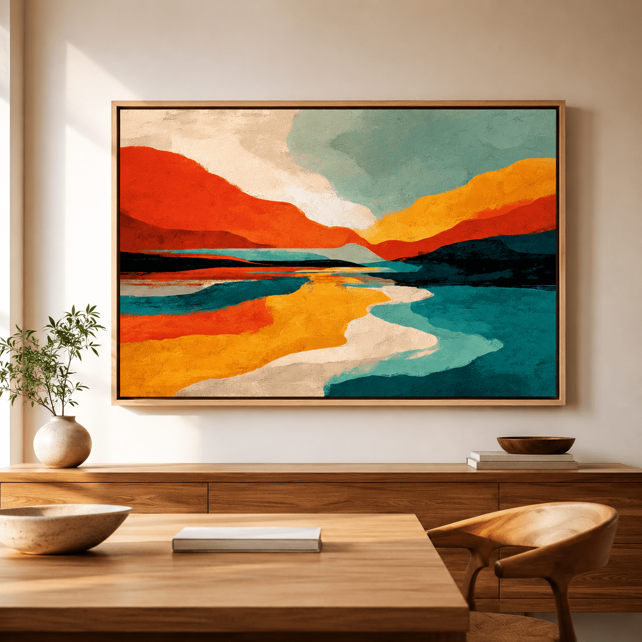 Abstract Mountain Art Canvas Print — Solstice Ridge by Rossetti Art