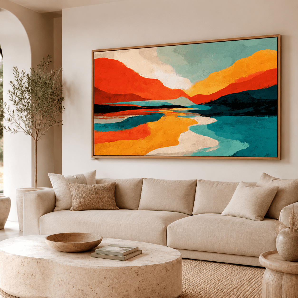 Abstract Mountain Art Canvas Print — Solstice Ridge by Rossetti Art