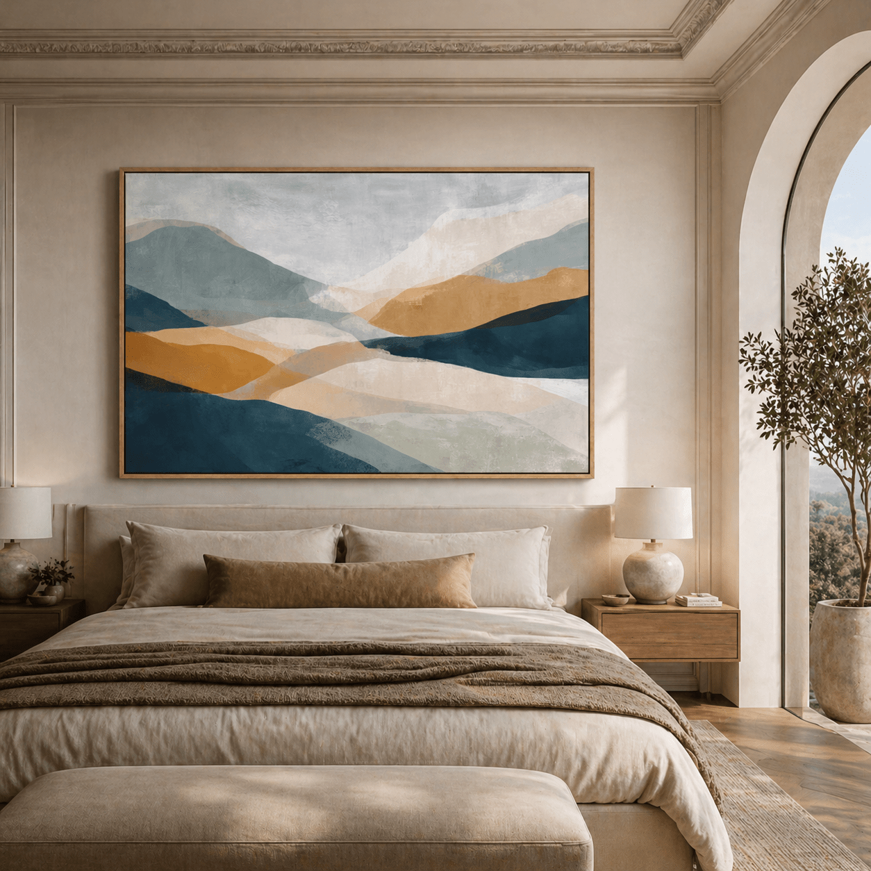 Abstract Mountain Wall Art Canvas Print — Amber Ridge by Rossetti Art