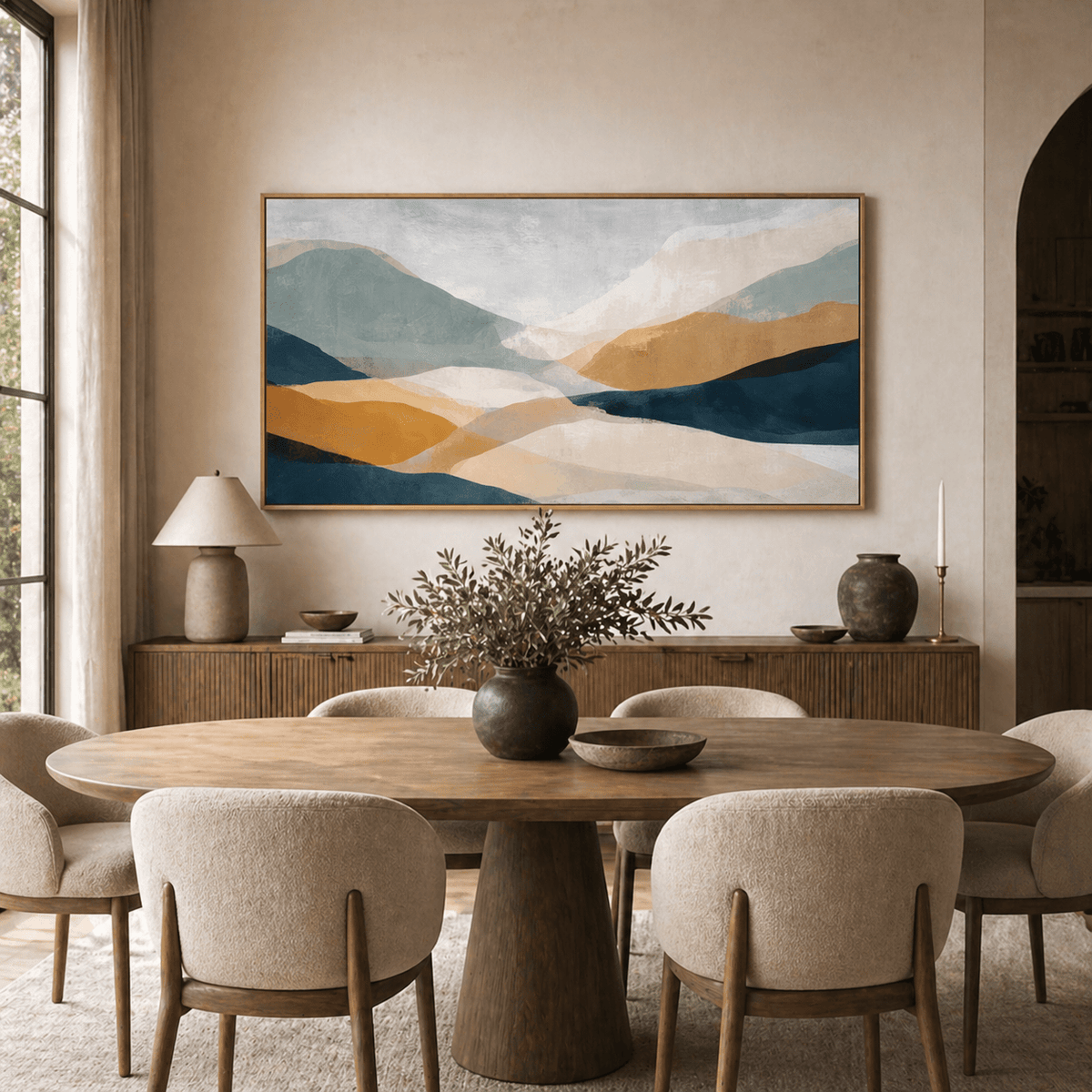 Abstract Mountain Wall Art Canvas Print — Amber Ridge by Rossetti Art