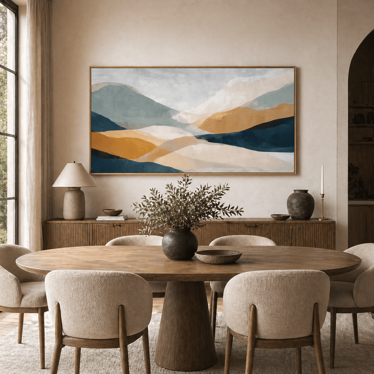 Abstract Mountain Wall Art Canvas Print — Amber Ridge by Rossetti Art