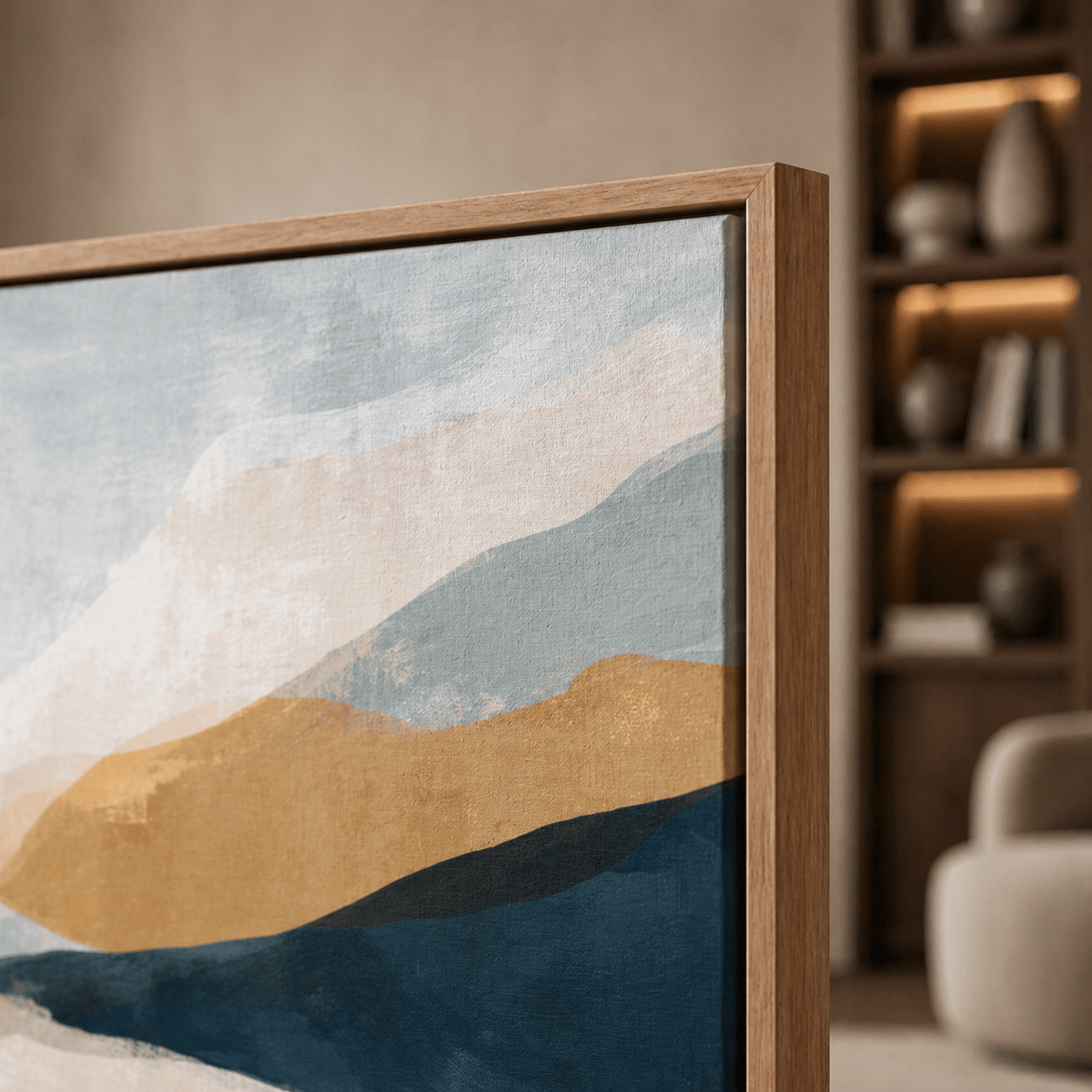 Abstract Mountain Wall Art Canvas Print — Amber Ridge by Rossetti Art