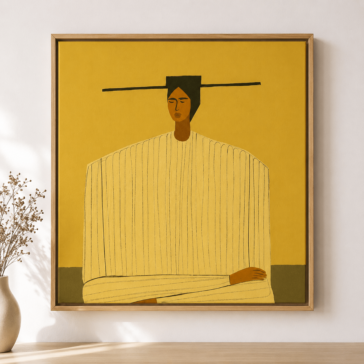 Abstract Portrait Art Canvas Print — The Silent Balance by Rossetti Art