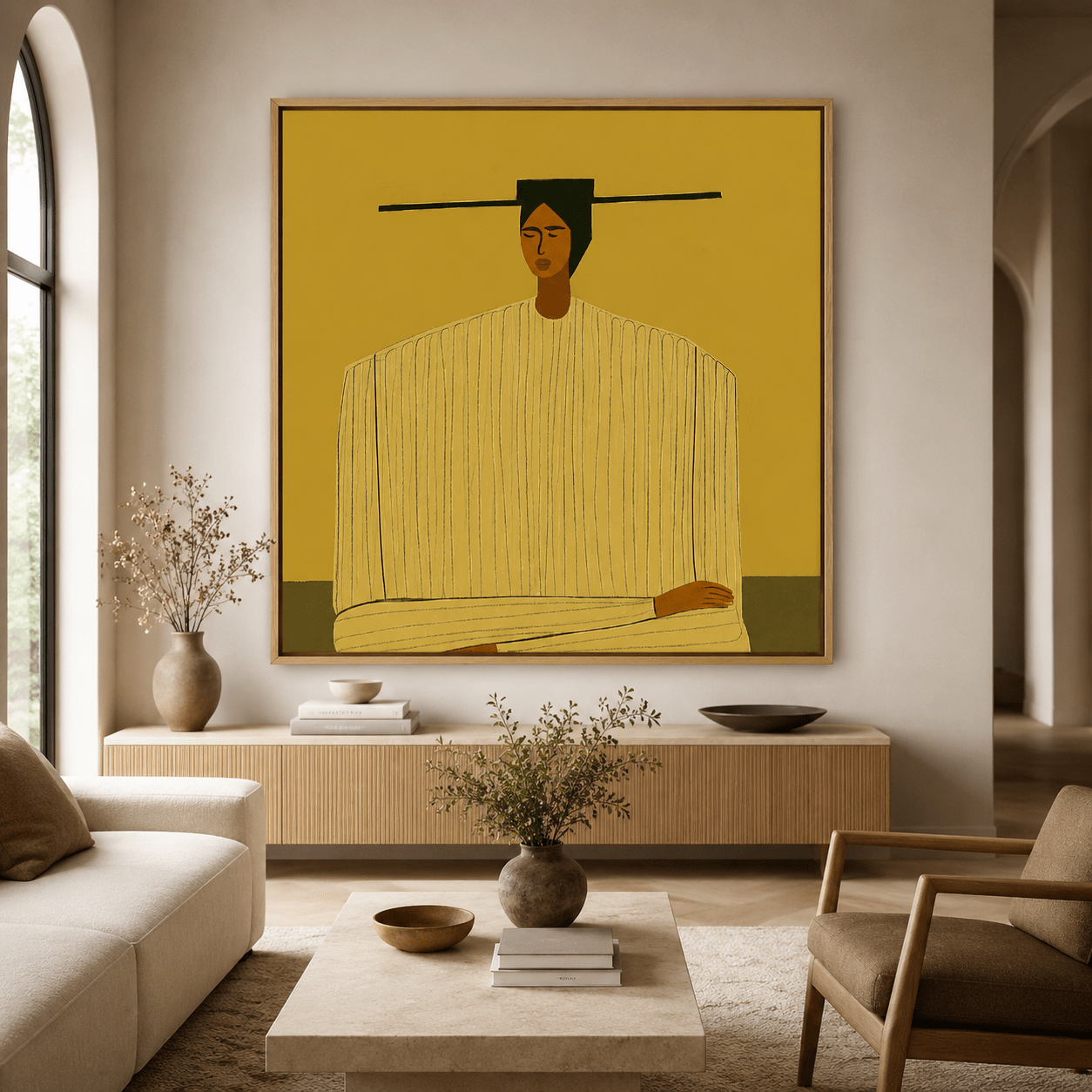 Abstract Portrait Art Canvas Print — The Silent Balance by Rossetti Art