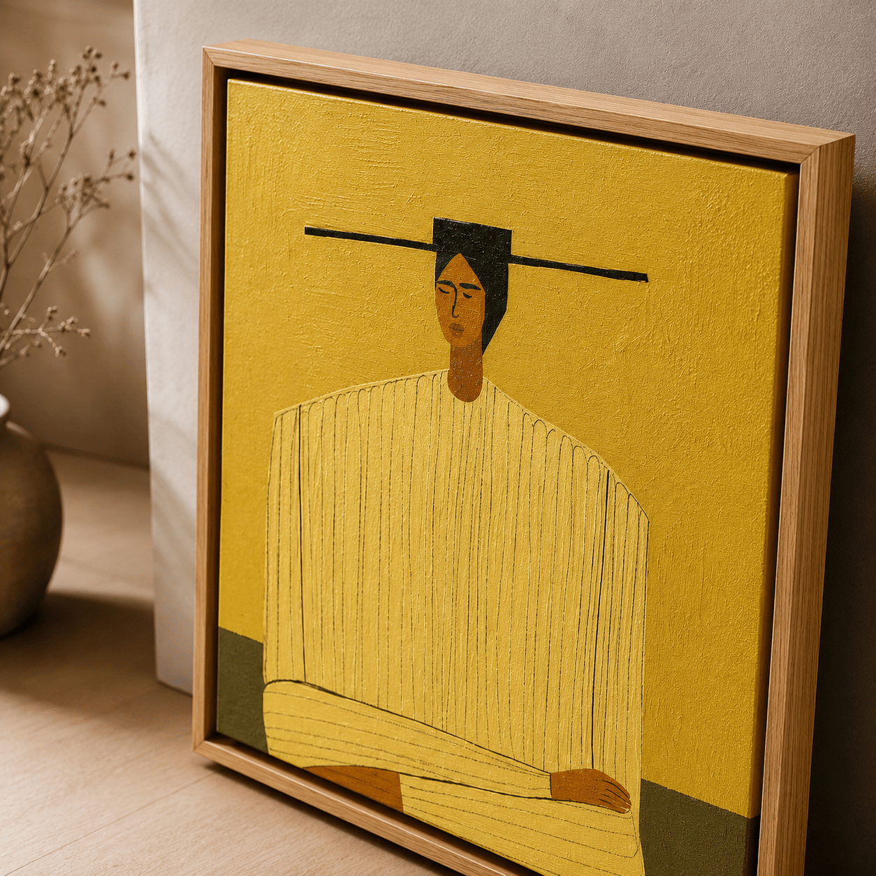 Abstract Portrait Art Canvas Print — The Silent Balance by Rossetti Art